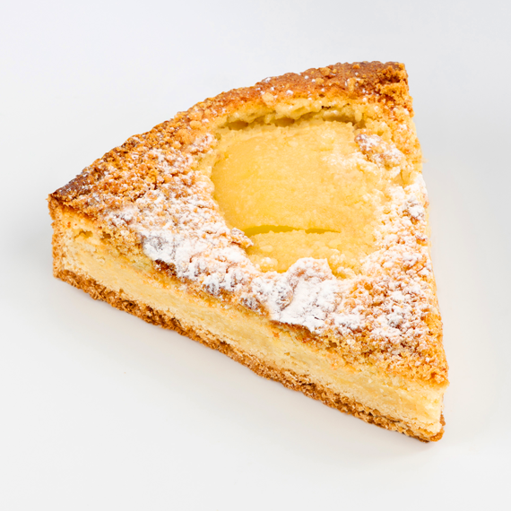 Part de tarte poires amandes